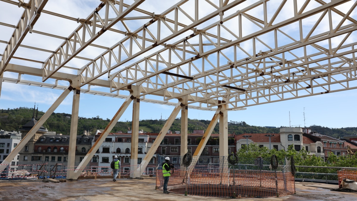 Obras del proyecto de ampliación ‘Agravitas’, en el Museo de Bellas Artes de Bilbao