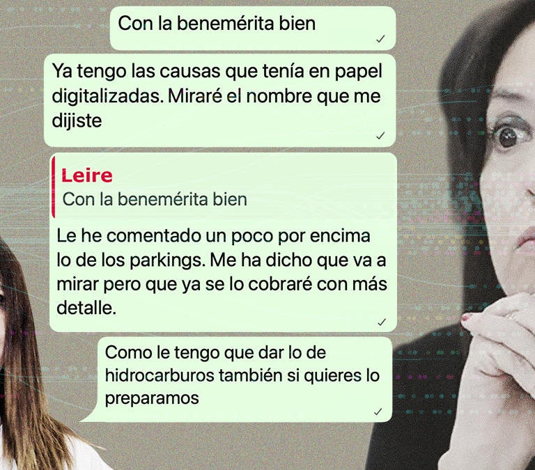 Los 'whatsapps' de Leire Díez confirman que habló con la directora de la Guardia Civil sobre la trama de hidrocarburos