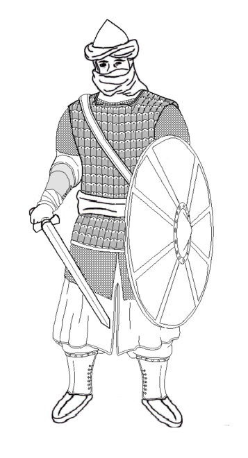 Guerrero árabe durante el Califato Rashidun.