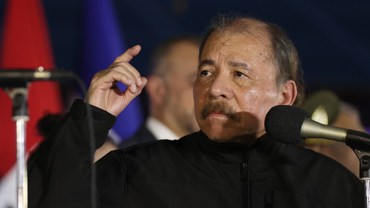 Daniel Ortega en una ceremonia en el Centro de Convenciones Olof Palme, en Managua.