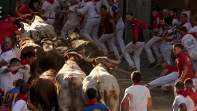 Once heridos en el tercer encierro de los Sanfermines, uno por asta de toro en el brazo