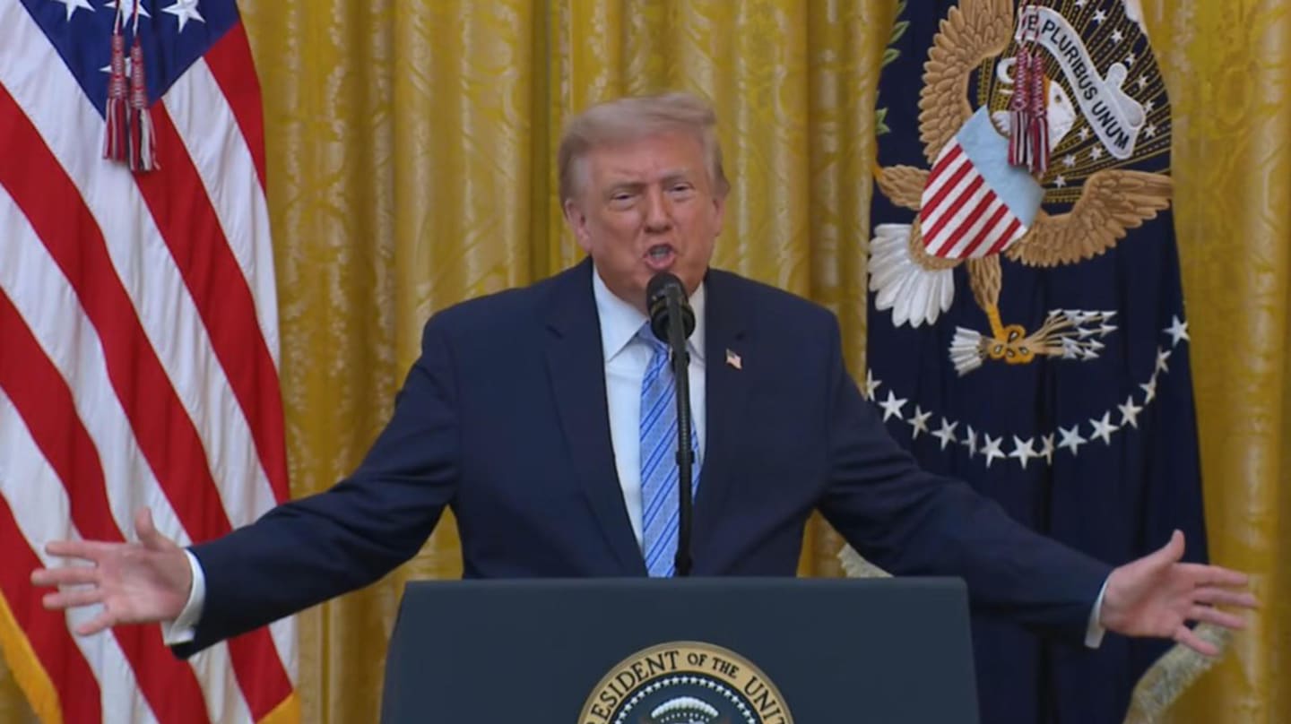 Donald Trump durante su intervención en Washington.
