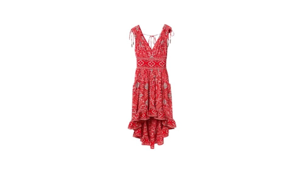 vestido rojo estampado bandana de Sfera