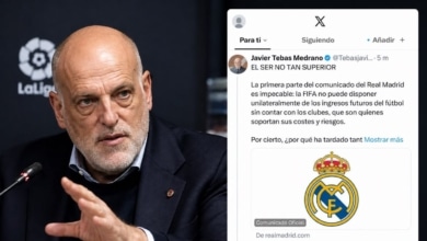 Tebas aprovecha el comunicado del Real Madrid para reprochar al club su posición sobre la FIFA