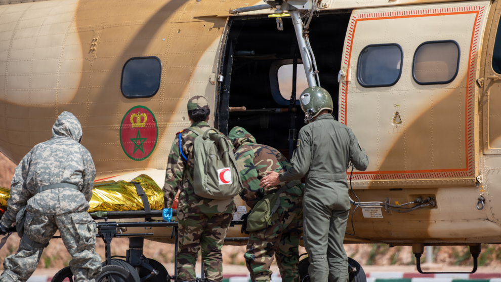 Militares marroquíes en una maniobras conjuntas con soldados estadounidenses