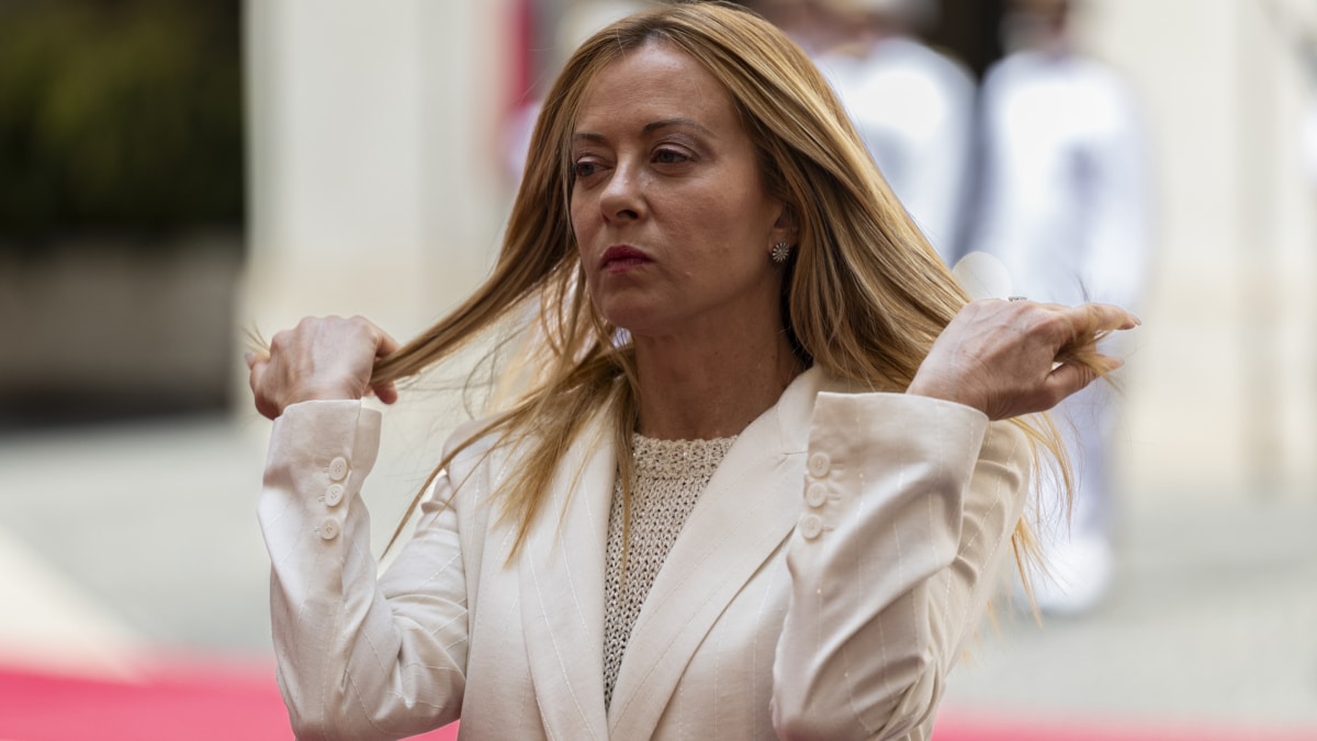 La jefe del Consejo de Ministros de Italia, Giorgia Meloni, en el Palazzo Chigi, en Roma.