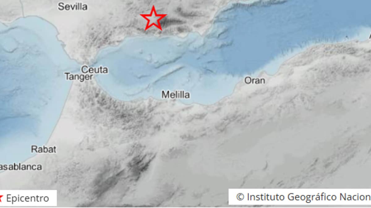 Epicentro del terremoto registrado en Granada.