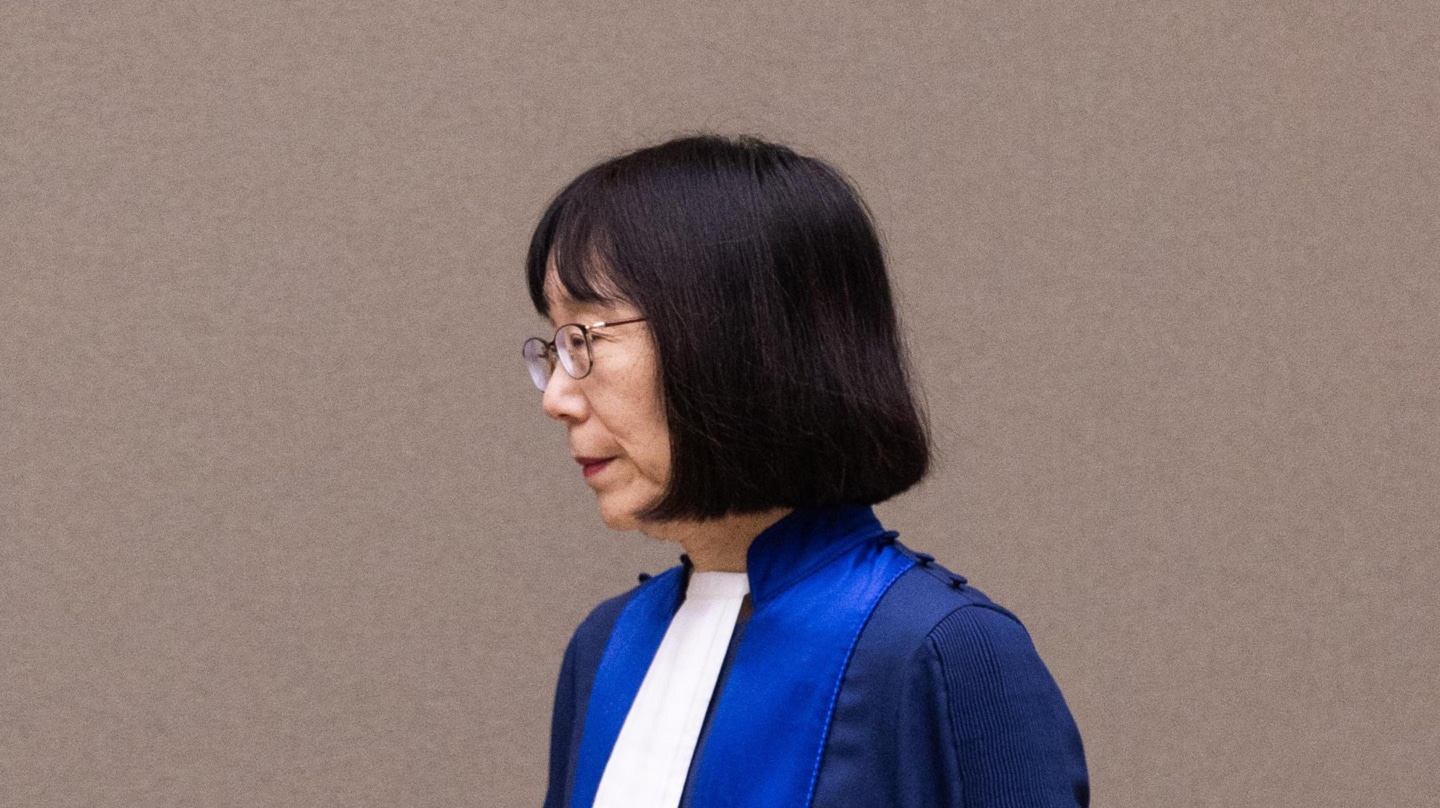 La juez Tomoko Akane en el Tribunal Penal Internacional (TPI) en La Haya.