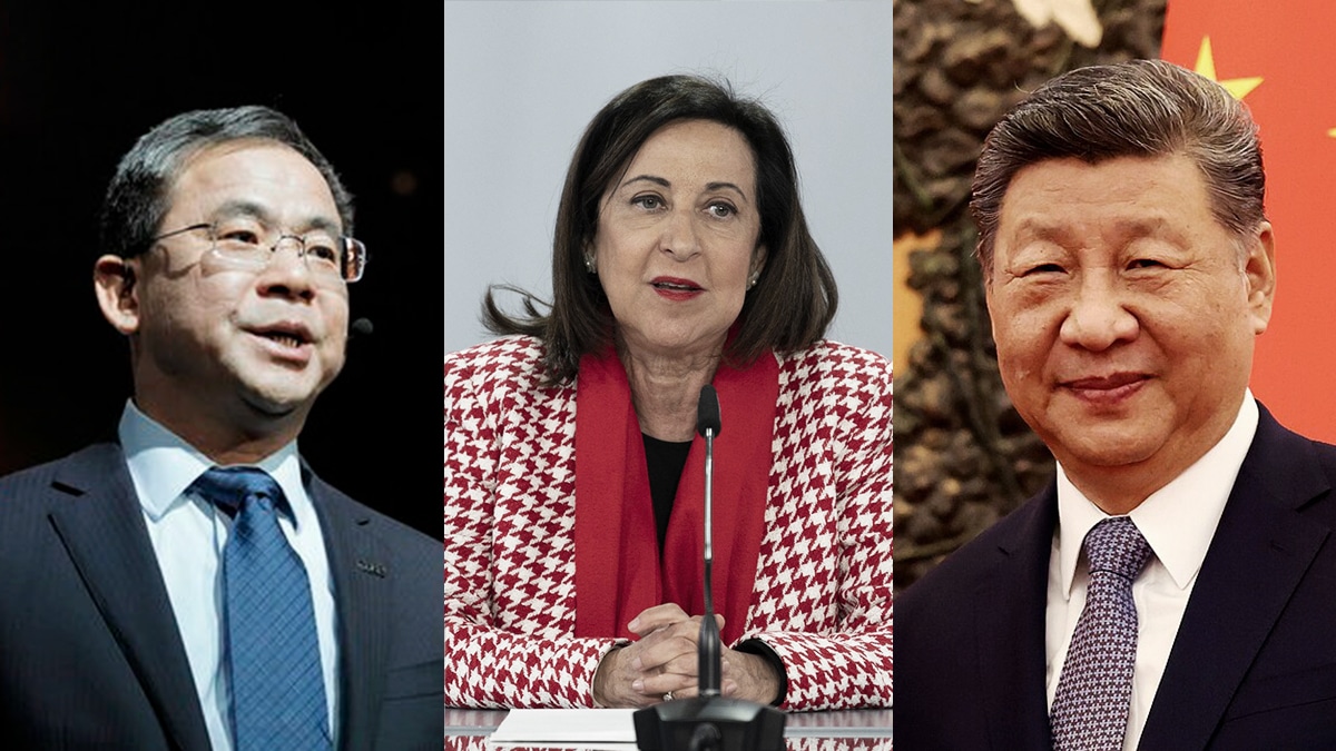 Wang, Margarita Robles y Xi Jinping