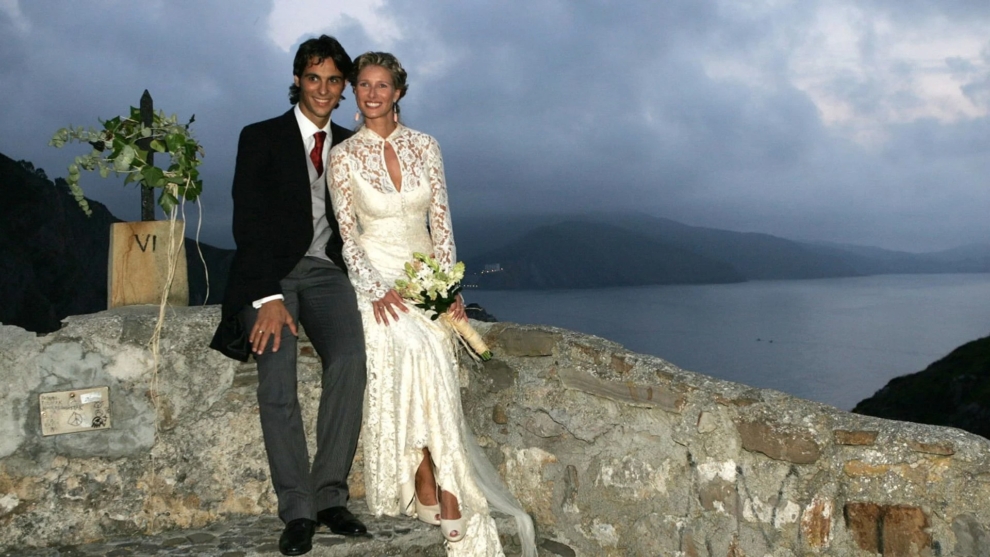 Anne Igartiburu e Igor Yebra el día de su boda en 2004