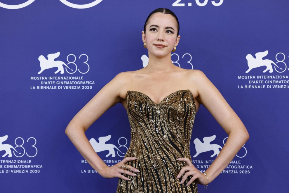 VENICE (Italy), 08/09/2026.- American influencer and author Ashley St. Clair poses during a photocall for 'Musk' at the 83rd Venice International Film Festival in Venice, Italy, 08 September 2026. The film is presented out of competition at the festival, which runs from 01 to 12 September 2026. (Cine, Cine, Italia, Venecia) EFE/EPA/FABIO FRUSTACI