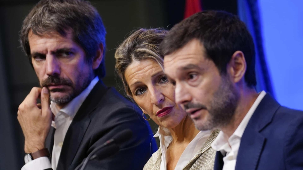Los ministros de Sumar comparecen desde la sede de la Vicepresidencia Segunda para explicar los dos decretos de vivienda acordados con el PSOE