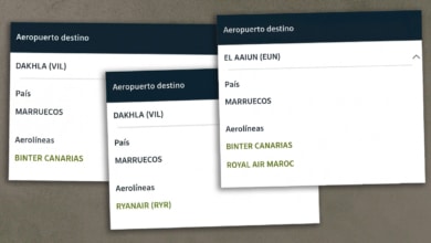 La web de Aena muestra Dajla y El Aaiún, en el Sáhara ocupado, como ciudades marroquíes