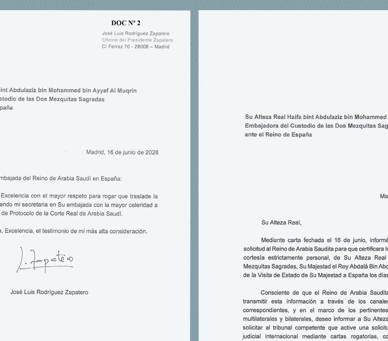 Estas son las cartas de Zapatero a Arabia Saudí para confirmar el origen de las joyas