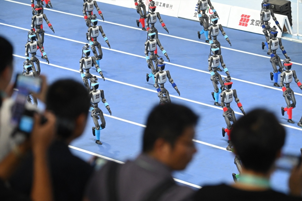 Robots humanoides de china durante unas olimpiadas organizadas en Beijing.