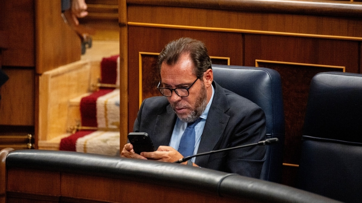 Óscar Puente, durante una sesión plenaria en el Congreso de los Diputados