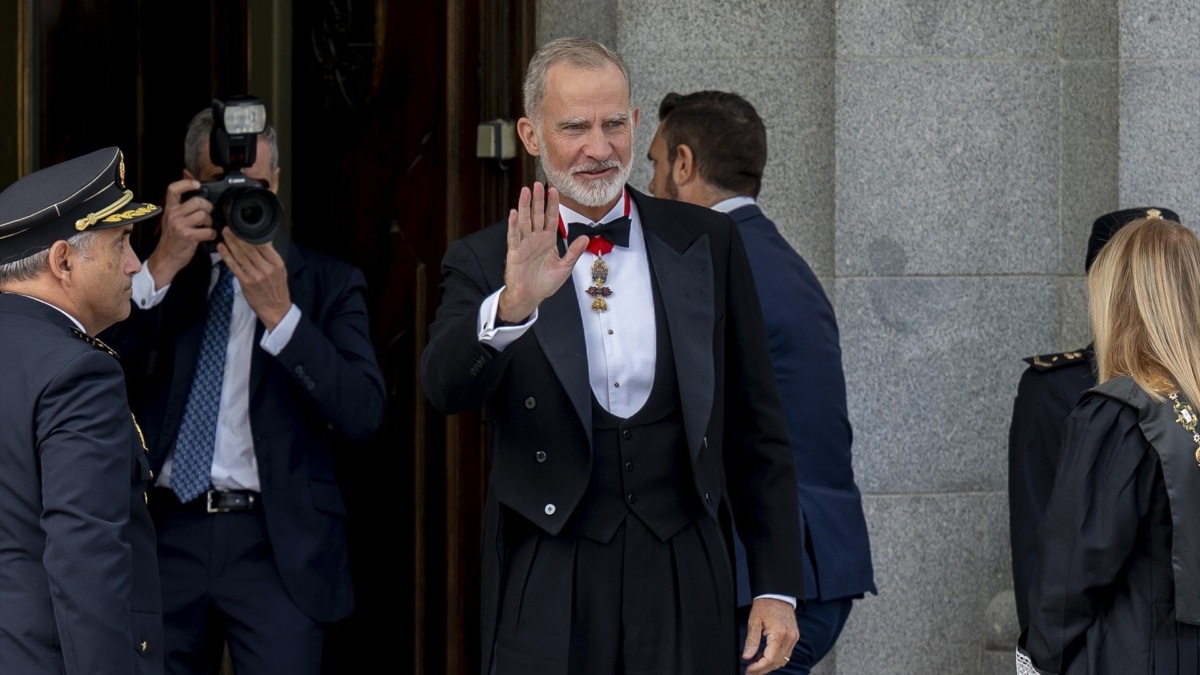 El Rey Felipe VI a su llegada al acto solemne de apertura del año judicial 2026-2027