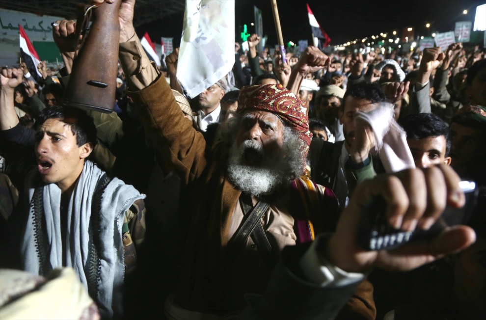Simpatizantes de los hutíes en Yemen