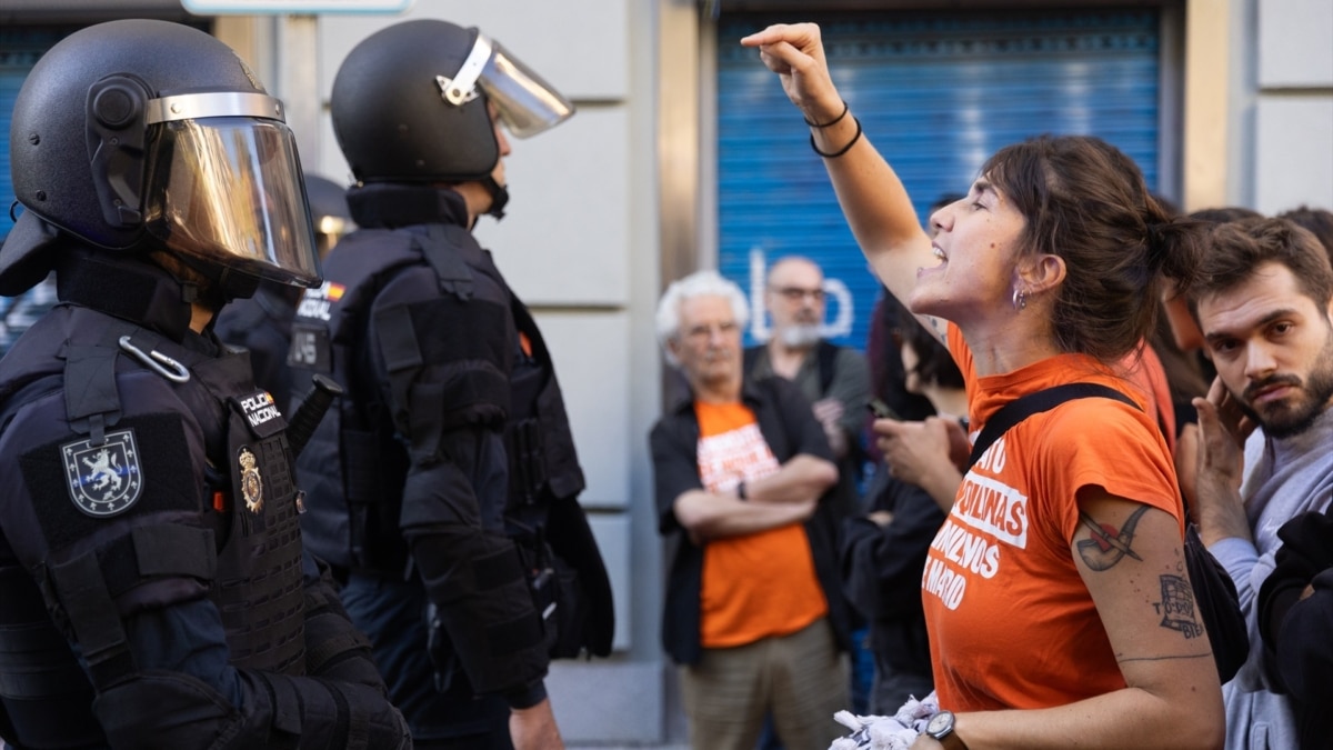 Manifestación por el desahucio de Maricarmen en Madrid, en una imagen de archivo.