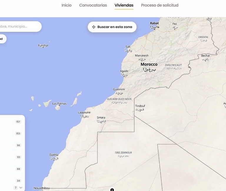 El Gobierno retira el mapa de su nuevo 'portal inmobiliario', que dibujaba a Ceuta y Melilla como territorios en disputa y no reconocía al Sáhara