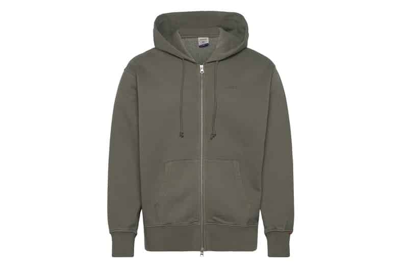 Sudadera con cremallera completa Levi's Authentic Full Zip en verde oliva, para hombre
