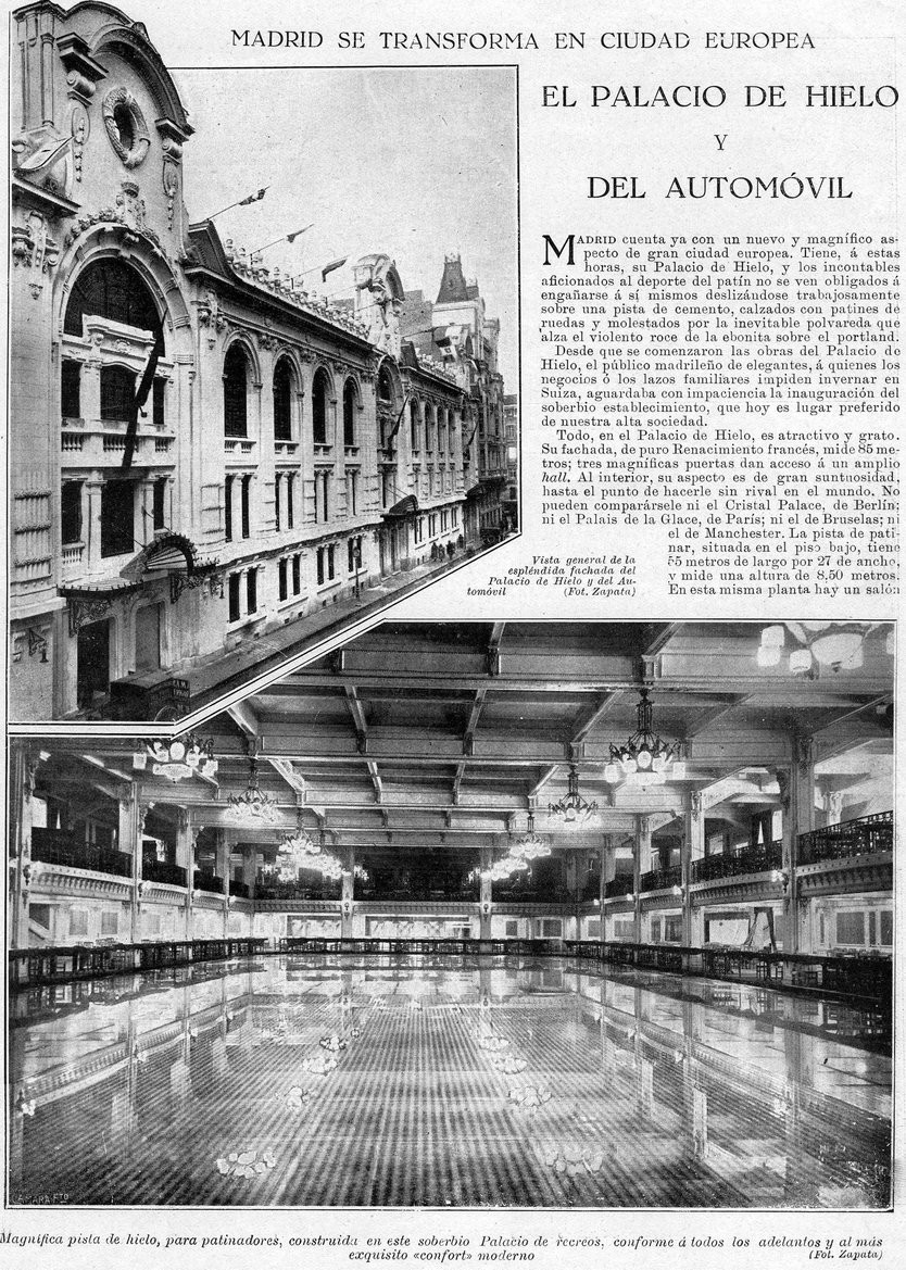 La prensa de la época celebró la inauguración del Palacio de Hielo como la entrada de Madrid en la modernidad.