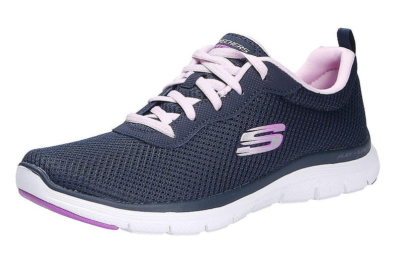 Zapatillas Skechers Flex Appeal 4.0 Brilliant View de mujer en azul marino y lavanda
