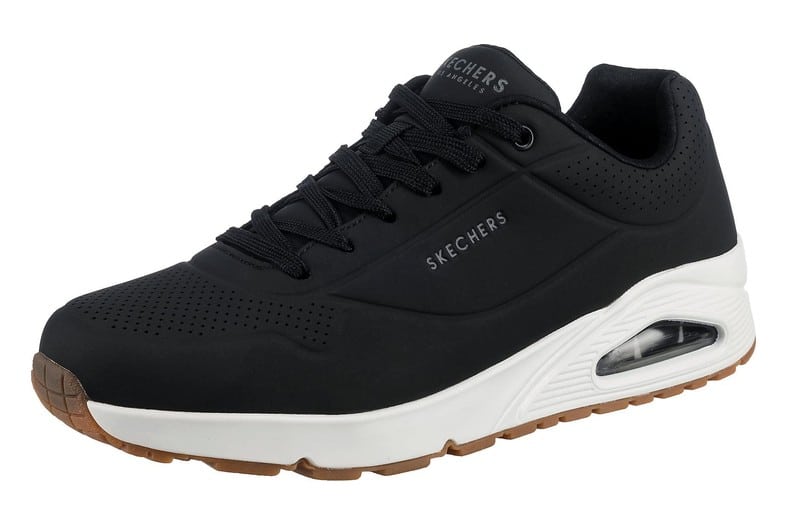 Zapatillas Skechers Uno Stand On Air de hombre en negro con cámara de aire visible