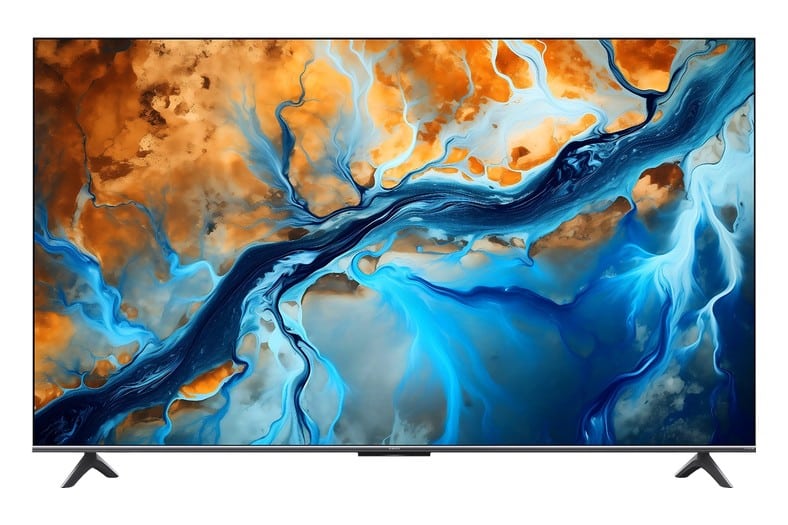 Televisor Xiaomi TV S Mini LED de 55 pulgadas con marco fino sobre su peana