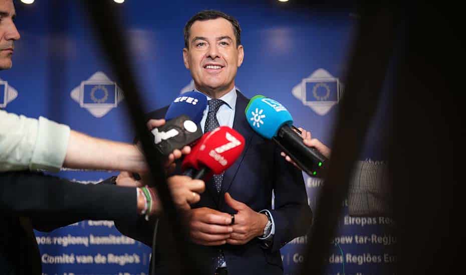 Juanma Moreno defiende en Bruselas el papel de las regiones en la gestión de los fondos europeos