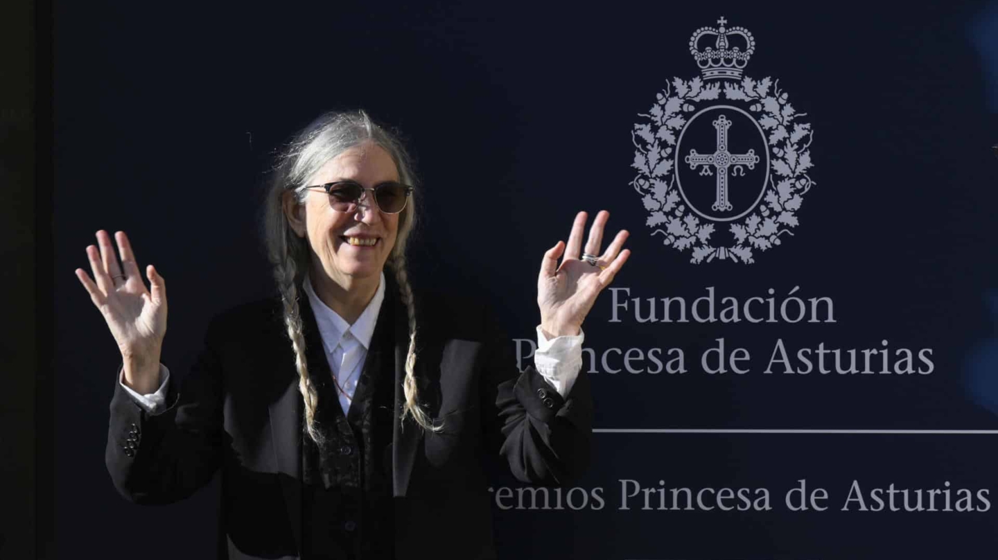 La cantante y escritora estadounidense Patti Smith este domingo en Oviedo, donde participará en la ceremonia de entrega de los Premios Princesa de Asturias