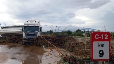 Las lluvias torrenciales dejan más de 200 litros en Tarragona y elevan el riesgo de inundaciones en Murcia