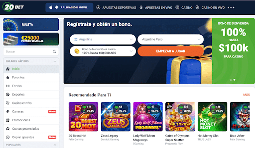 20Bet casino online en Perú