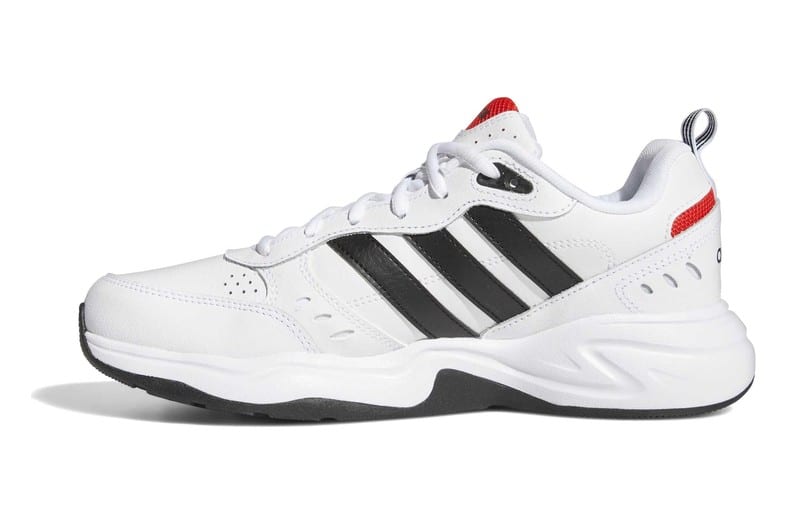 Zapatillas adidas Strutter blancas de piel sintética con las tres bandas en el lateral, para hombre