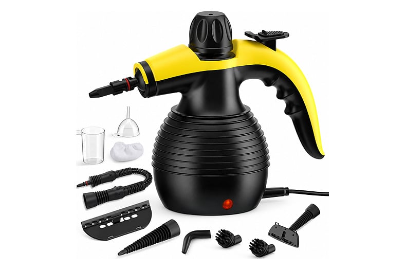Limpiador de vapor de mano AKPIAN EM-301 con sus accesorios de limpieza