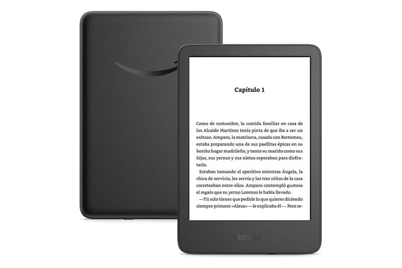 Lector de libros electrónicos Amazon Kindle de 2024 en negro, con pantalla de 6 pulgadas sin reflejos