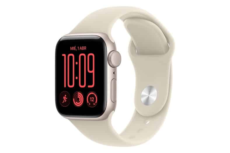 Reloj inteligente Apple Watch SE 3 de 40 mm con caja de aluminio blanco estrella y correa deportiva color arena