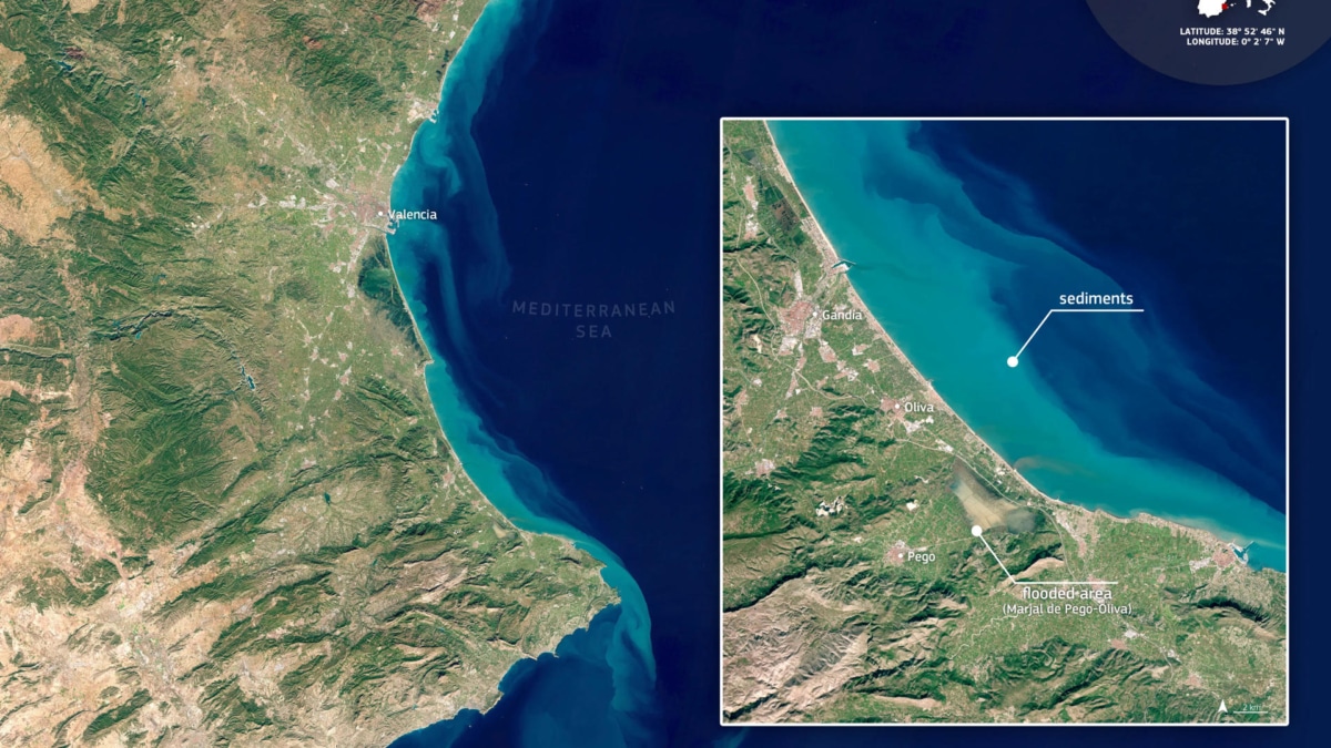 La huella territorial de la dana Adam: 67 km2 inundados en la Albufera valenciana y cauces fluviales