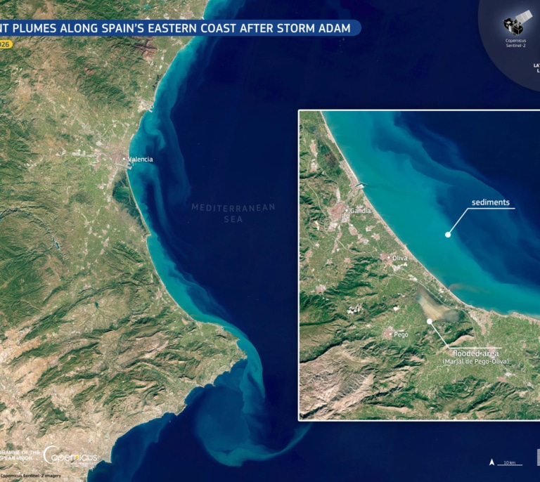 La huella territorial de la dana Adam: 67 km2 inundados en la Albufera valenciana y cauces fluviales