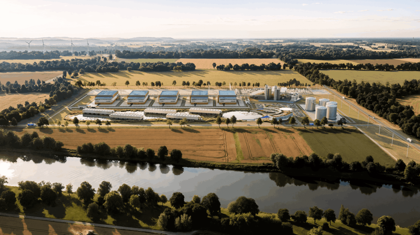 Imagen renderizada del proyecto de central nuclear de Blue Energy en Texas.