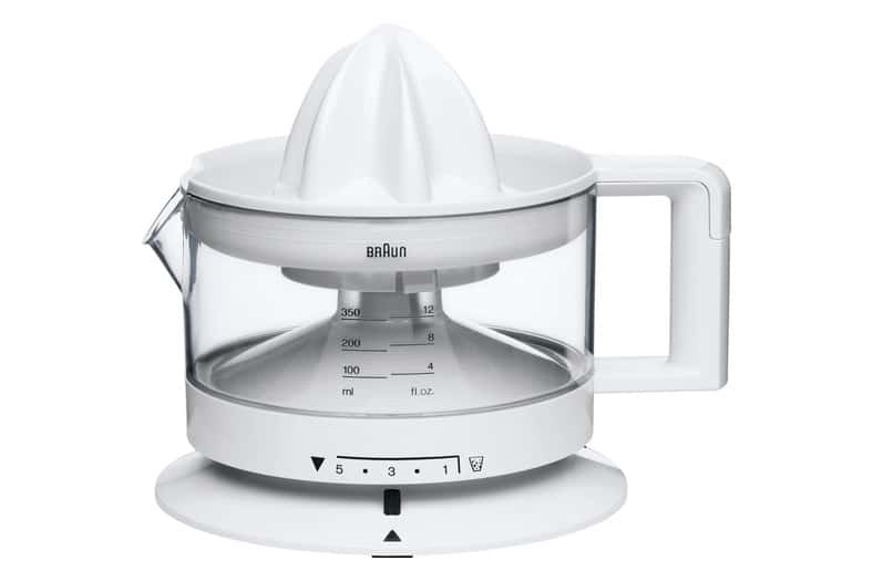 Exprimidor eléctrico de naranjas Braun CJ3000 en blanco con jarra de 350 ml