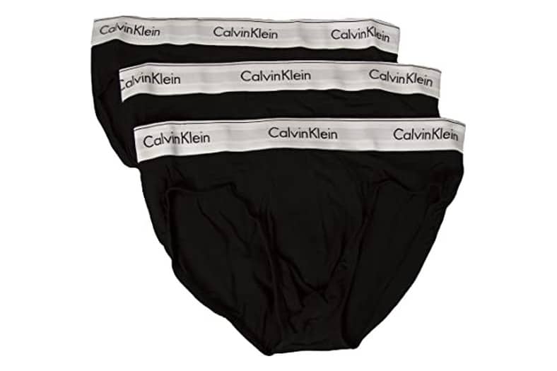 Pack de 3 calzoncillos slip Calvin Klein Hip Brief de algodón elástico en negro, blanco y gris, para hombre