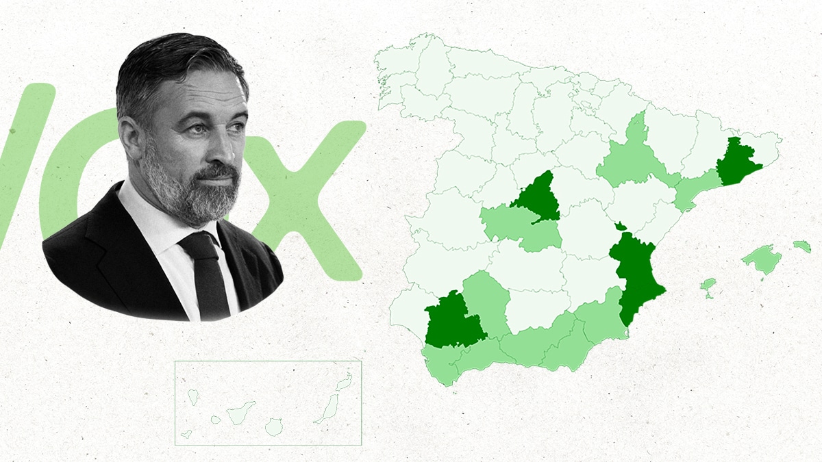 Las provincias donde Vox ya tiene representación y en las que tiene más opciones de crecer