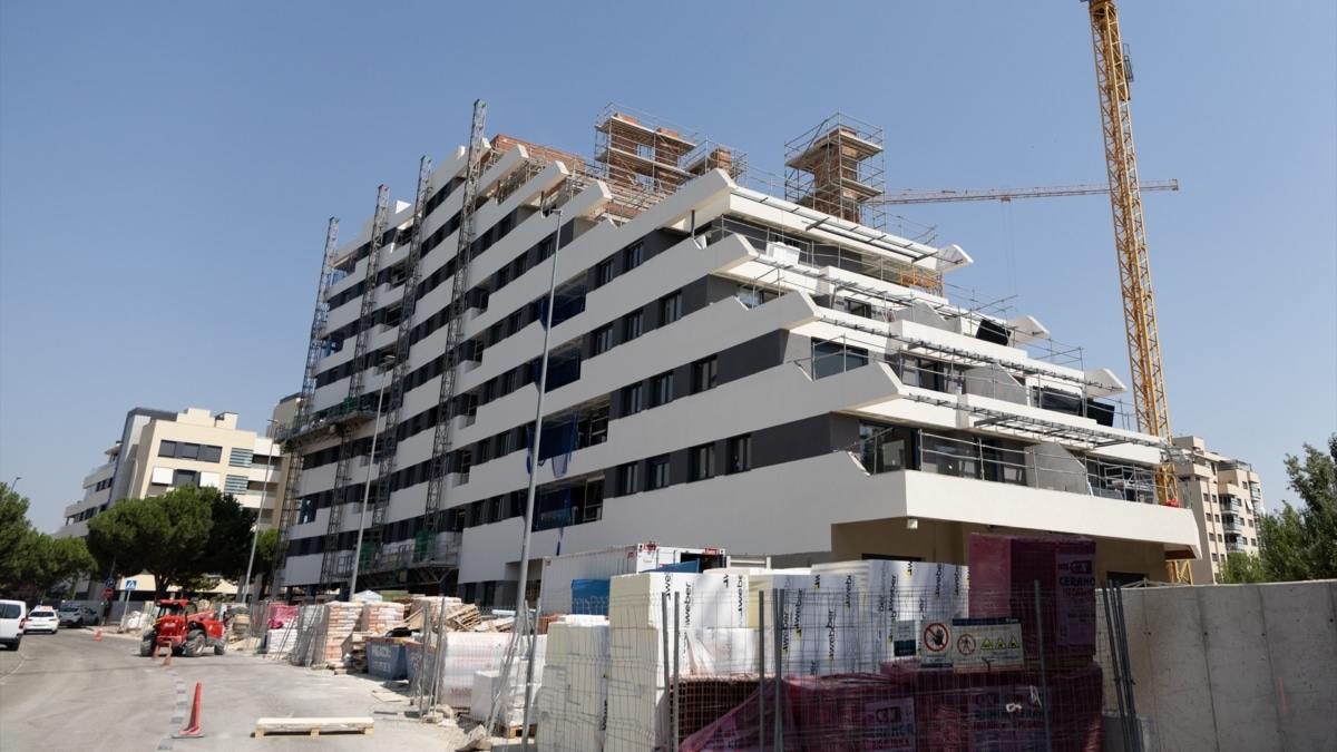 Viviendas en construcción en Madrid.