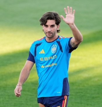 Ferrán Torres durante un entrenamiento con la Selección Española