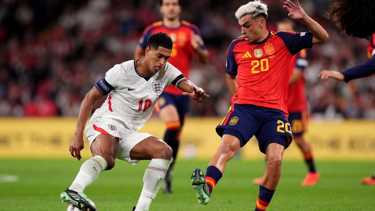 La selección española en su partido ante Inglaterra