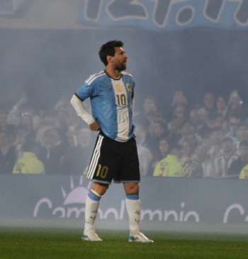 Leo Messi durante su último partido con la selección
