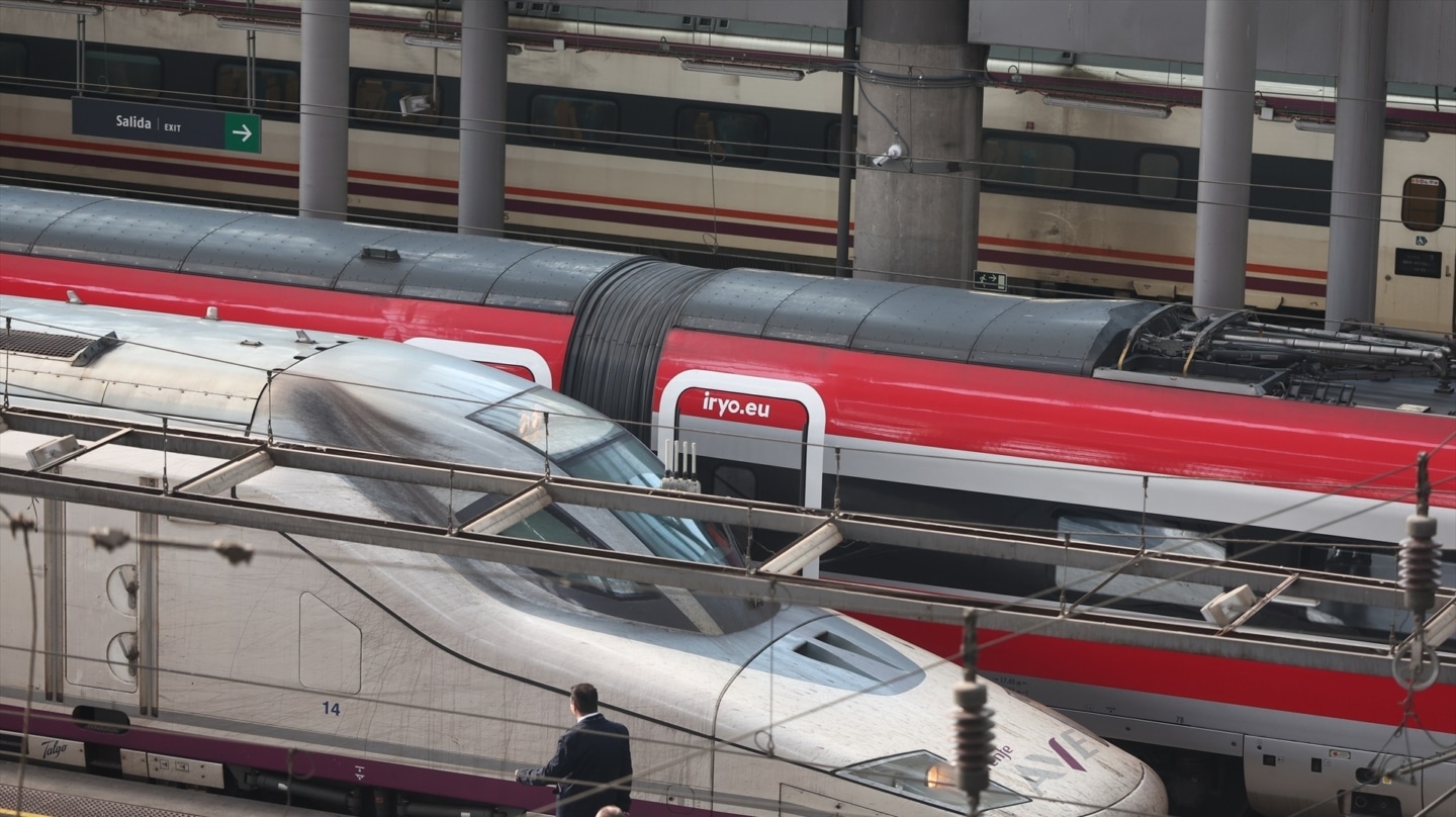 Trenes en la estación de Atocha.