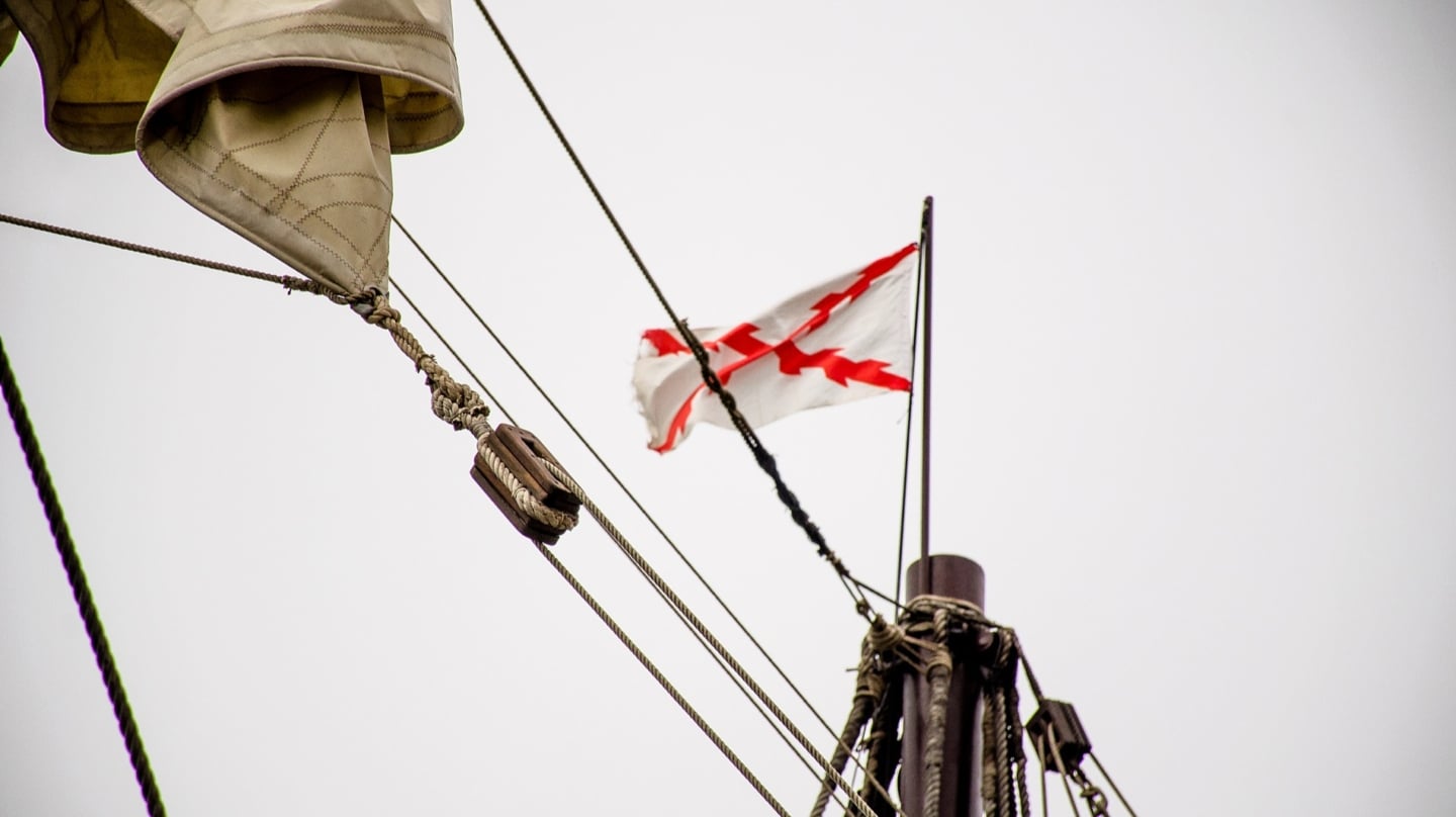 Galeón Andalucía. Atracado en el puerto de Santander.