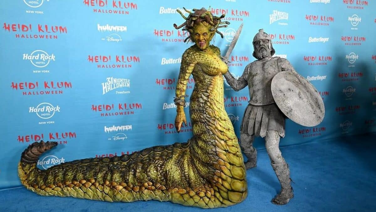 Heidi Klum disfrazada de Medusa, el mitológico monstruo femenino